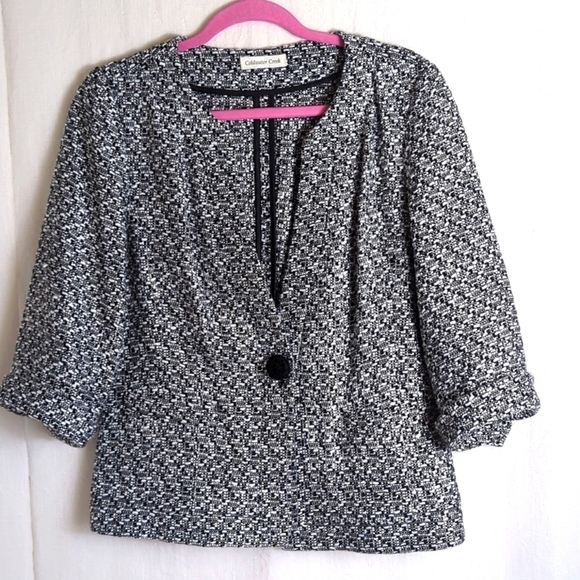 Coldwater Creek Jackets & Blazers - Coldwater Creek Black and White Tweed Jacket Size 10